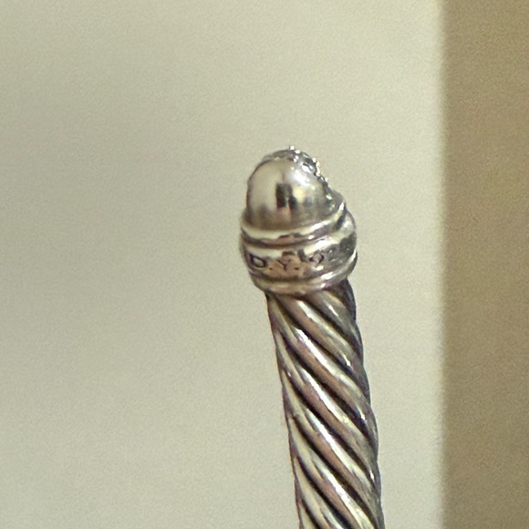 David Yurmam Cable Bracelet Sterling Silver with Pavé Diamond Domes, 5mm - Picture 4 of 5